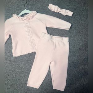 3 piece light pink baby girl cute outfit
